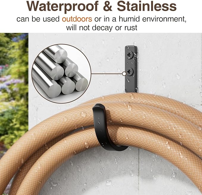 10-Pack Wall Hooks for Hanging Towel/Coat - 22LB Screw in Metal Hanger Wall Mount, for Outdoor, Closet, Door, Bathrooms, for Backpack, Robe, Black
