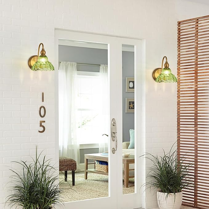 Vintage Bathroom Wall Sconces Green Bedroom Wall Light Fixtures Vanity Lights for Hallway