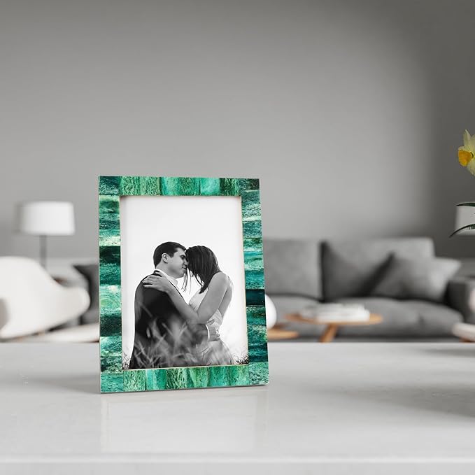 Handicrafts Home Decorative Picture Frame Wooden Photo Frame and Collage (Green, 5x7)