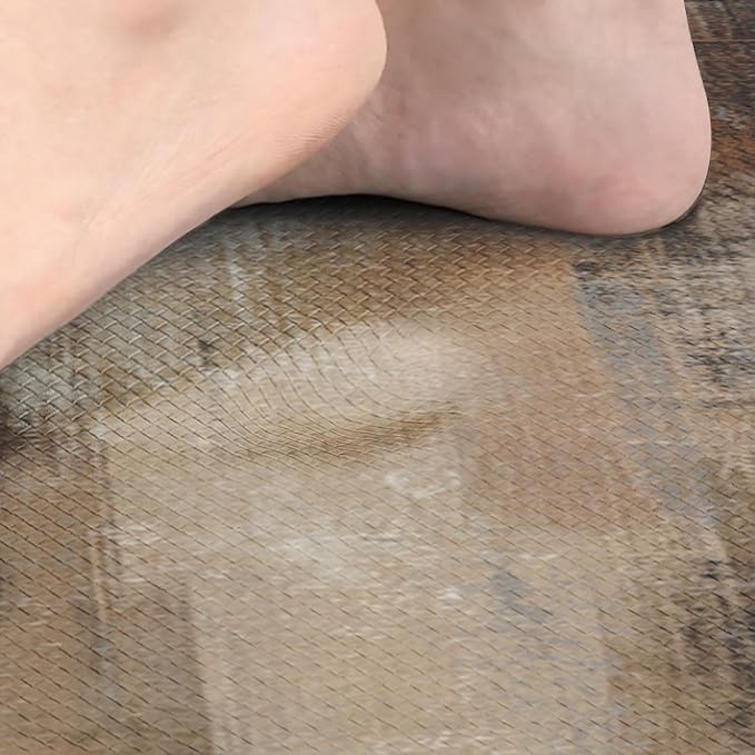 Arttown Brown Grey Painting Anti-Fatigue Kitchen Rug Set of 2 Beige Contemporary Abstract Cushioned Floor Standing Mat Waterproof Non-Slip Kitchen Mat and PVC Ergonomic Comfort Foam Rug