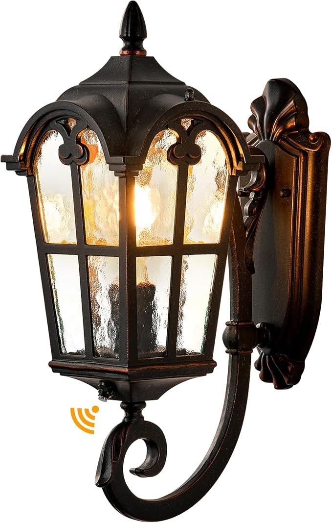 VIANIS Outdoor Wall Light, Oil Rubbed Bronze Porch Lights Outdoor, Dusk to Dawn Outside Lantern Fixtures Wall Mount, 100% Aluminum Exterior Lighting Fixtures for House, Garden, Patio, Entryway