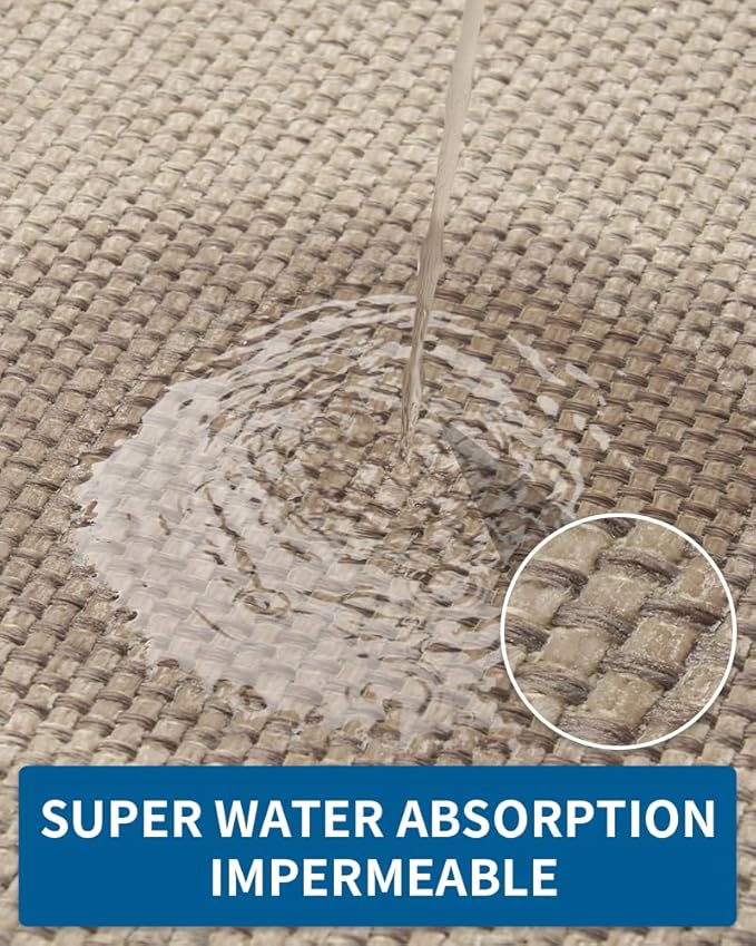 MontVoo Kitchen Rugs and Mats Non Skid Washable, Absorbent Runner Rugs for Kitchen, Front of Sink, Kitchen Mats for Floor (LightBeige, 20"x32")