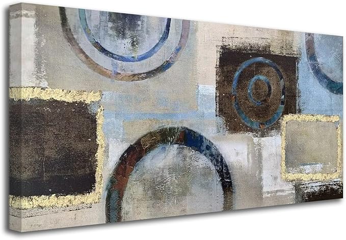 Acocifi Abstract Wall Art Beige Neutral Modern Artwork for Walls, Canvas Wall Art for Living Room Geometric Picture, Textured Painting, Hallway Bedroom Office Home Decor Large 40"x20"