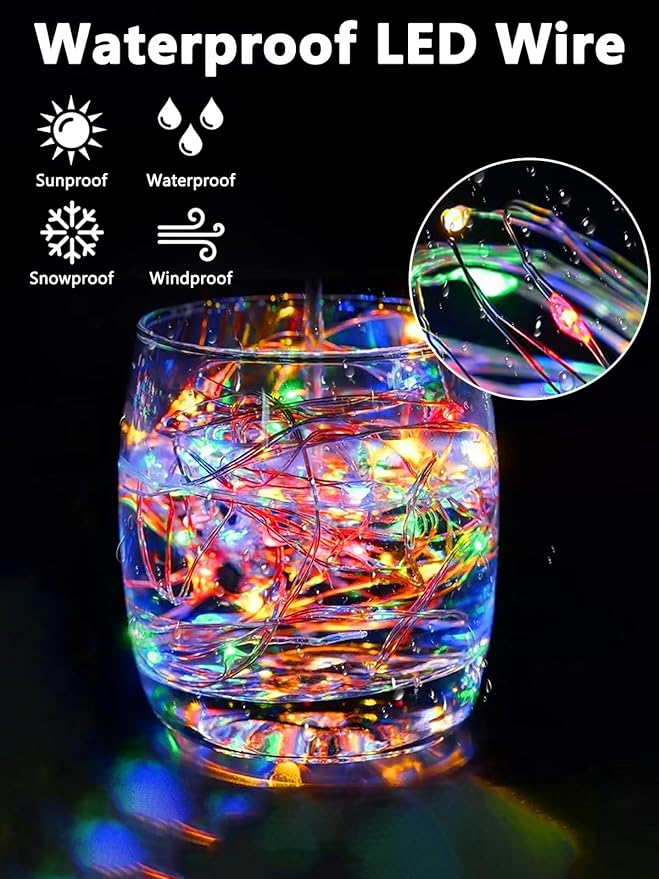 6 Pack Fairy Lights Battery Operated with Remote Control Timer, 26 FT 80 LED String Lights Outdoor Indoor, 8 Modes Twinkle Lights for Christmas Party Wedding Birthday Bedroom Decorations (Multicolor)