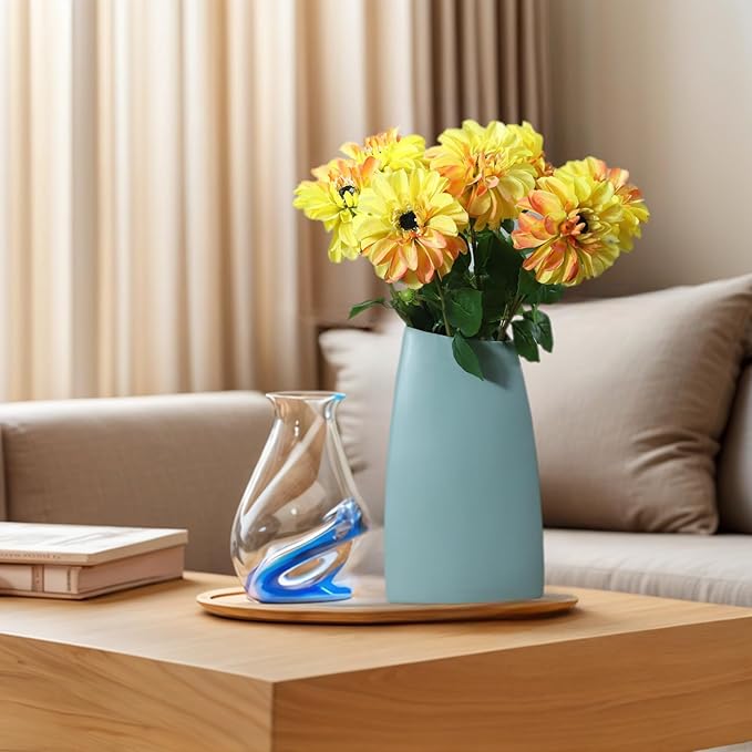 6 Pack Artificial Chrysanthemum Silk Flowers Zinnia Flowers,24'in Long Stem Fake Flower,Suitable for Wedding Decoration Bouquets,Fall Decor,Home Decor (Yellow-Orange Mix)