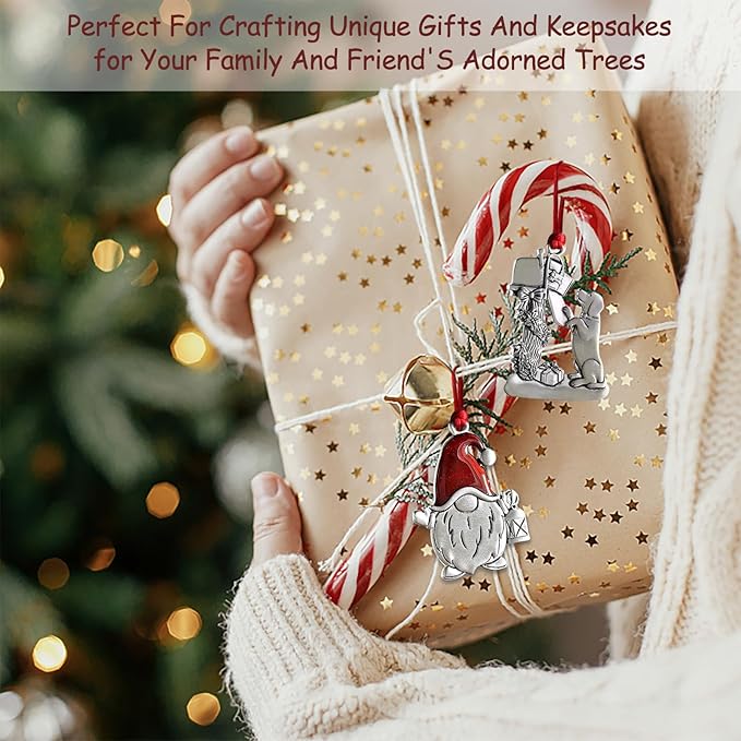 Christmas Ornaments, 2025 Solid Pewter Christmas Tree Ornament Handcrafted Metal DIY Hanging Craft Collectibles for Xmas Trees Home Party Party Gifts (Gift Dog)