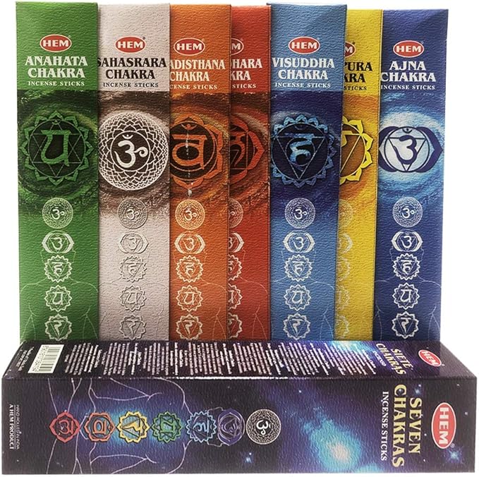 Chakra Incense Sticks and Incense Stick Holder Bundle Insence Insense Hem Incense Sticks
