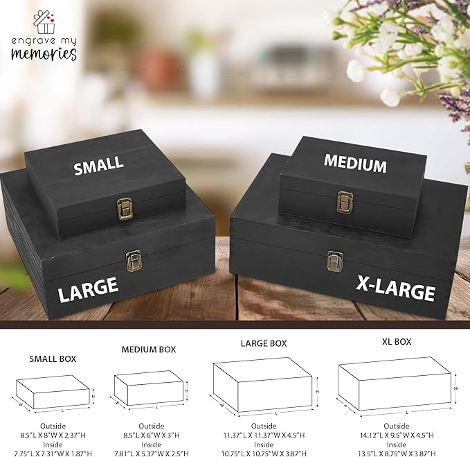 Personalized Time Capsule Memory Box – Custom Engraved Wooden Keepsake Box for Couples, Love Notes, Photos & Letters – Valentine’s, Anniversary, Wedding & 18th Birthday Milestone Gift