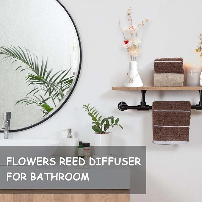 Flowers Reed Diffuser Sticks Set, Scent Diffuser Stick, Fake Dried Flowers Aroma Fragrance Oil Reed Diffuser Sticks for Bathroom Shelf, Office, Home Kitchen Decor (Bottle Not Included)