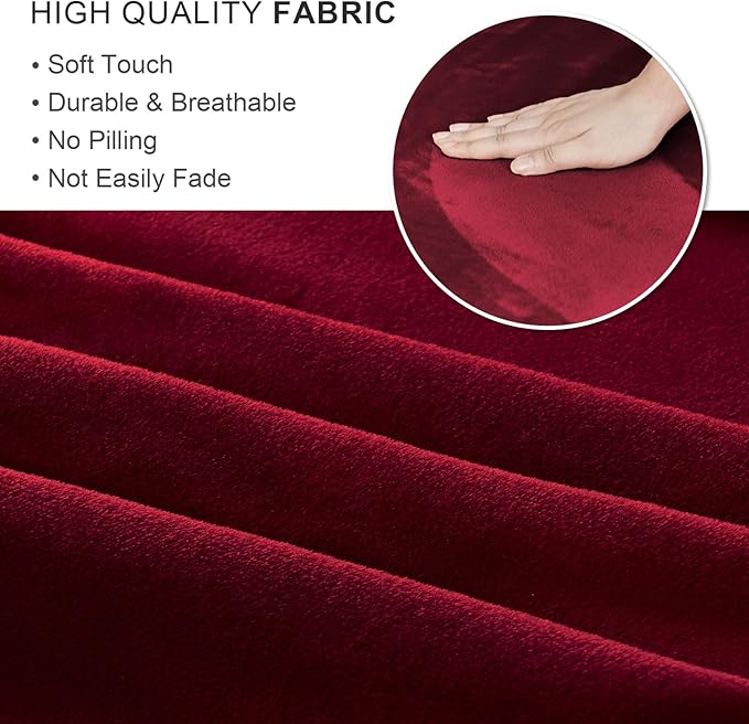 NICEEC Spandex Stretch Dining Bench Cover with Skirt Removable Bench Slipcover Rectangle Washable Bench Cushion Covers for Dining Room Living Room Bedroom Kitchen(Red)