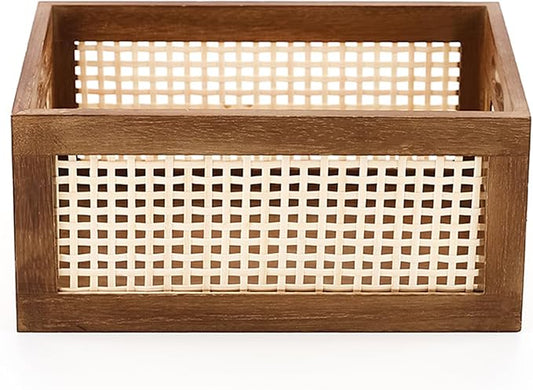 Vintage Wooden Storage Box - 11.8" x 7.9" x 5.5" (30x20x14cm) Rustic Decorative Organizer - Antique Style Keepsake Chest for Jewelry, Photos, Stationery - Handcrafted Wood Box