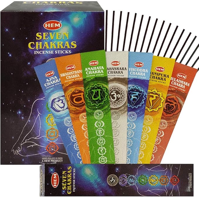 Chakra Incense Sticks and Incense Stick Holder Bundle Insence Insense Hem Incense Sticks