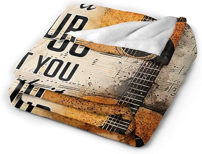 Tijuboni Guitar Music Throw Blanket Guitar Gifts for Girls Boys Women Men Kids Adults Soft Flannel Fleece Blanket for Couch Sofa Bed Home Decor 60"x80"