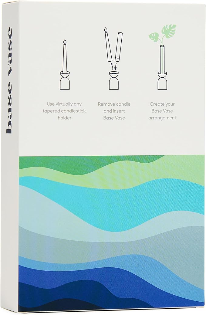 Base Vase (3-Pack) - The Bud Vase That Fits in Taper Candle Holders | Create Floral Arrangements for Tablescapes, Centerpieces, Weddings and Home Decor (Sea Glass Edition)