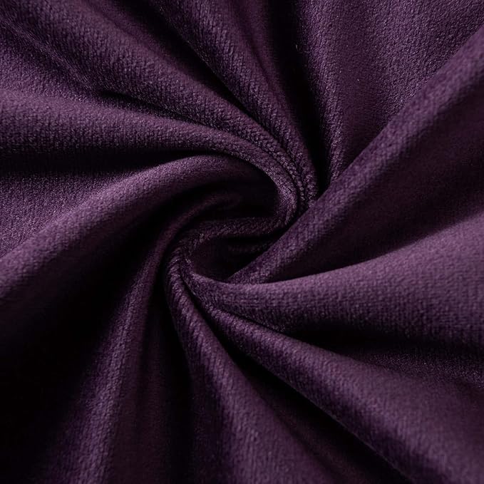 JUSPURBET Throw Pillow Covers Set of 2 Decorative Velvet Pillow Covers for Couch Sofa Bed Soft Cushion Covers Cases with Invisible Zipper for Living Room Home Decor,Eggplant Purple,14x14 inch