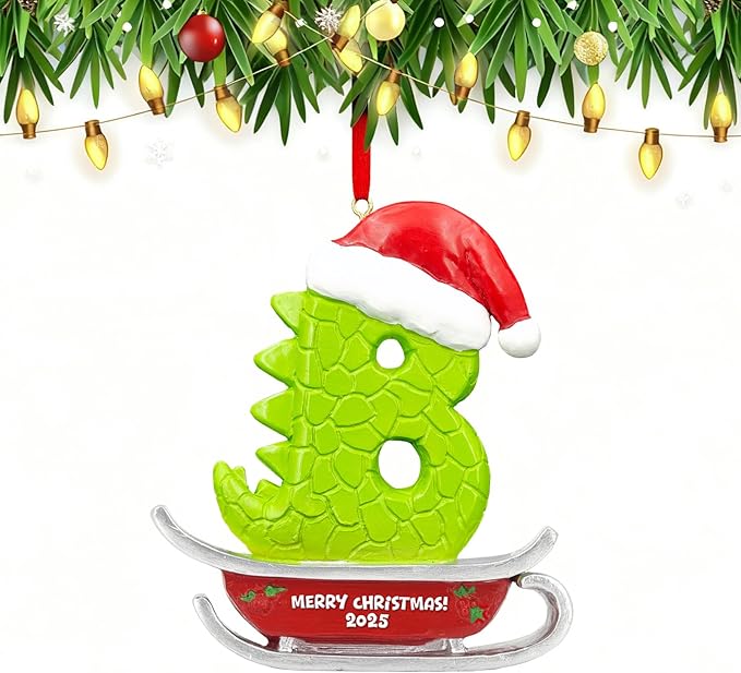 26 Letter Ornaments for Christmas Tree Decoration,Personalized Letters Ornaments, Initial Christmas Ornament, Hanging DIY Letter Xtmas Dinosaur Ornament, Gifts for Family Friends (B)