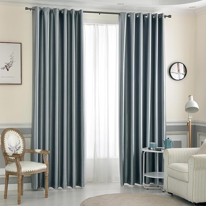 1” Diameter Black Curtain Rods for Windows, 2 Pack 30-90 Inch Heavy Duty Window Rods, Long Adjustable Curtain Rod, Fits Most Standard Windows, Suitable for Bedroom, Living Room, Farmhouse