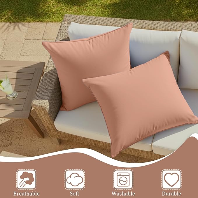 Brown Pillow Covers 18x18 Solid Decorative Throw Pillow Cover for Porch Couch Bed Farmhouse Living Room Decor Fall Pillow Covers Decorative Solid Cushion Covers Washable Set of 2 Soft Pillow Cases