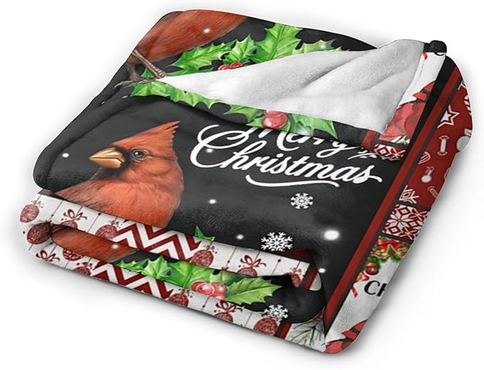 Tijuboni Cardinal Bird Throw Blanket for Girls Boys Women Men Kids Adults Soft Flannel Fleece Blanket for Couch Sofa Bed Home Decor 50"x60"