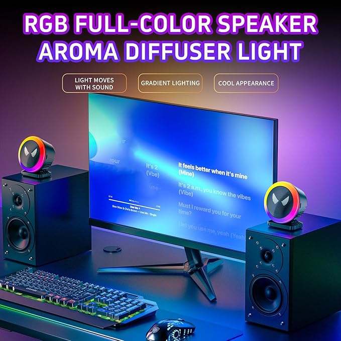 RGB Lights - Led Sound Activated Ambient Lighting, Full Color Music, Pulsing Lights for Dj, Stereo, Desktop, Car, Party, Home, Camping, Outdoor, Theater, 2.76x2.36x3.15 Inches