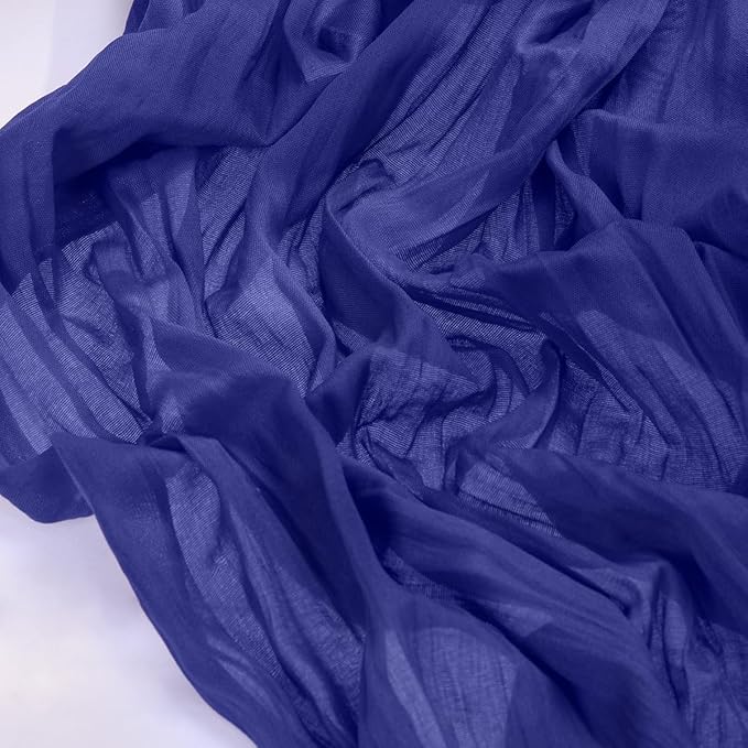 Socomi 3pcs Royal Blue Valentine's Day Cheesecloth Table Runner Boho Rustic Gauze 120 inch 10FT Cheese Cloth Runner for Wedding Party Baby Shower Birthday Home Decor Holiday Decorations