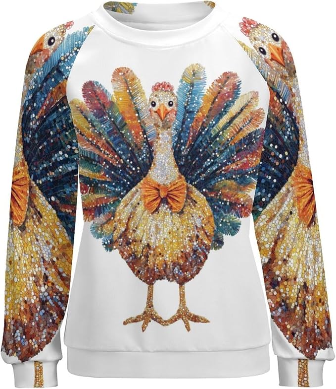 Womens Thanksgiving Sweatshirt Oversized Crewneck Pullover Casual Graphic Long Sleeve Shirts