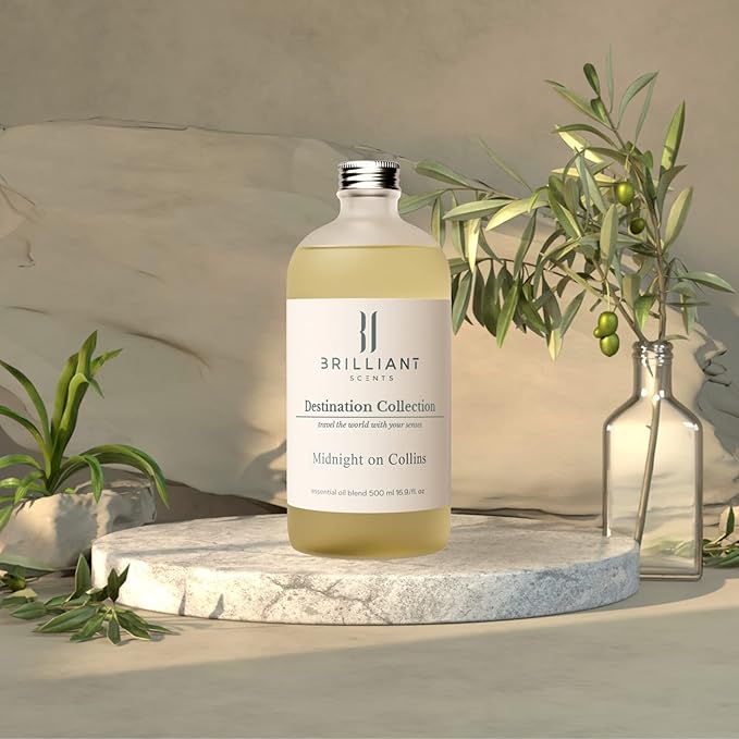 Brilliant Scents Midnight on Collins Fragrance Oil 500ml Inspired by The Fontainebleau - Luxury Home & Business - Long Lasting, Plant-Based, Meets IFRA Standards, USA-Made - Clean Floral Scent