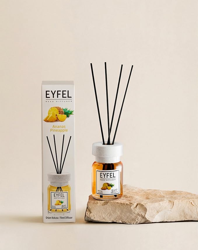 EYFEL Reed Diffusers for Home – Pineapple Reed Diffuser Set 4.05 fl oz Oil Diffuser Sticks, Bathroom Diffuser, Home Fragrances, Scented Sticks, Home Decor