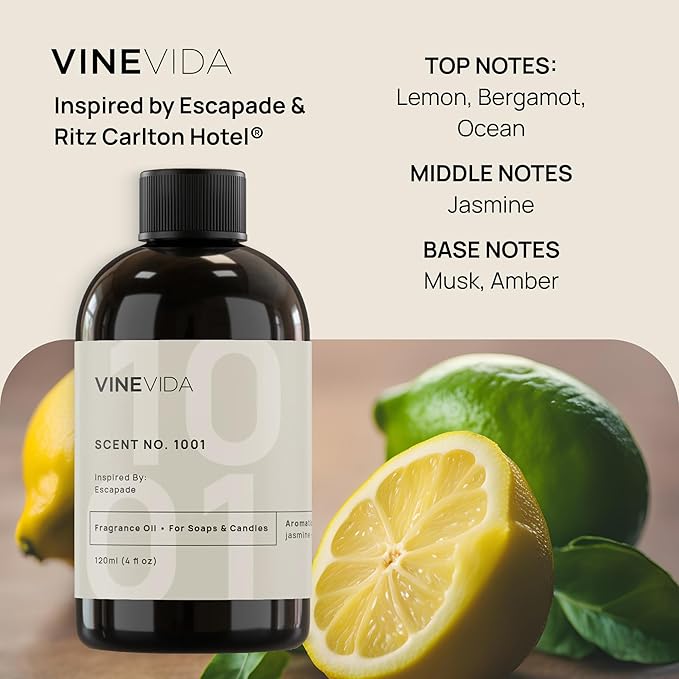 VINEVIDA 128oz Scent No.1001 Inspired by Ritz Carlton Hotel Fragrance Oil - Made in USA Candle Scents for Candle & Soap Making