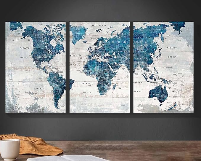 Canvas Wall Art Bedroom Wall Decor Blue Pictures for Living Room Office Artwork for Walls 60" W x 28" H Framed Positive Art Farmhouse Decor