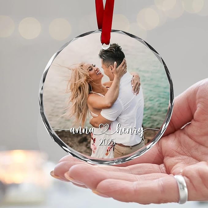 Personalized Wedding Anniversary Ornament – Custom 1st Year of Marriage Gift – Couple Christmas Ornament – Custom Name & Date Keepsake Decoration 2025