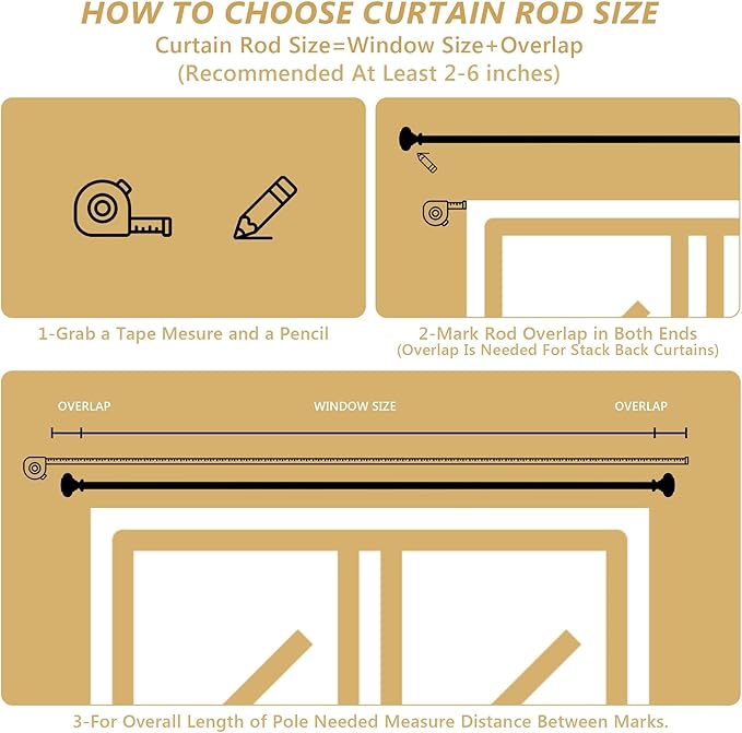 Gold Curtain Rods for Windows 66 to 120 Inches,Adjustable 1 Inch Heavy Duty Drapery Curtain Rods with Marbled Finials for Bedroom,Living Room
