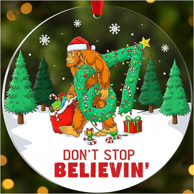 67 Meme Bigfoot Christmas Ornament 2025, 6 7 Ornament, Santa Ornaments for Christmas Tree, Funny Ornaments for Exchange, Stocking Stuffers, Gag Gifts, 67 Gifts for Kids, Teens, Teen Girls, Boys
