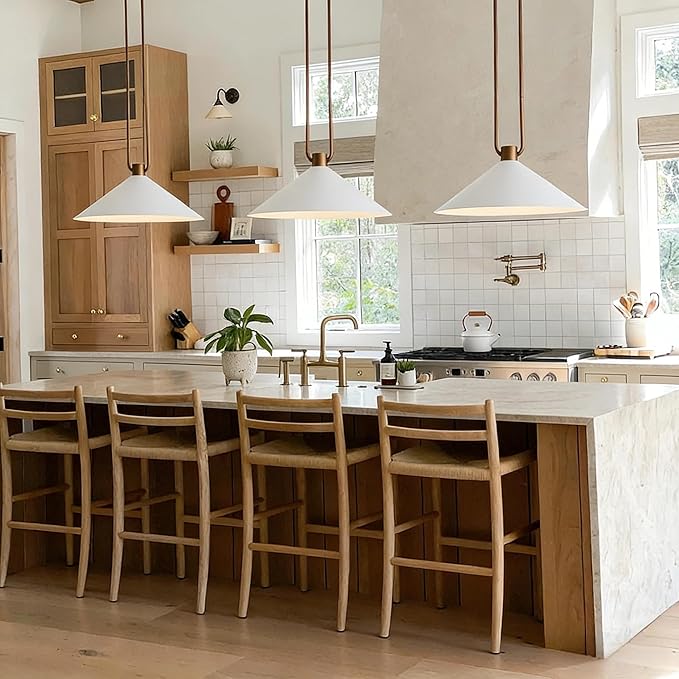 Elegant Ivory Cone Pendant Light, Minimalist Slender Tubing Pendant Light, Contemporary Cone Pendant for Bedroom, Living Room, Dining Room, Entrance