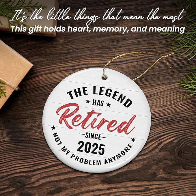Christmas Retirement Gifts for Women Men - Ceramic Christmas Ornaments 2025 - Funny Retired Goodbye Farewell Coworker Leaving Gifts for Wome Coworkers Friends, Retirement Gift for Woman
