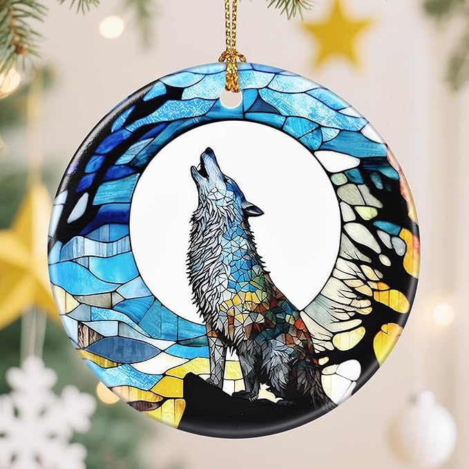 Wolf Christmas Decorations for Tree, Christmas Ornaments, Keepsake Ornaments, Holiday Decor, Xmas Gifts, Gifts for Wolf Lovers, Animal Lovers