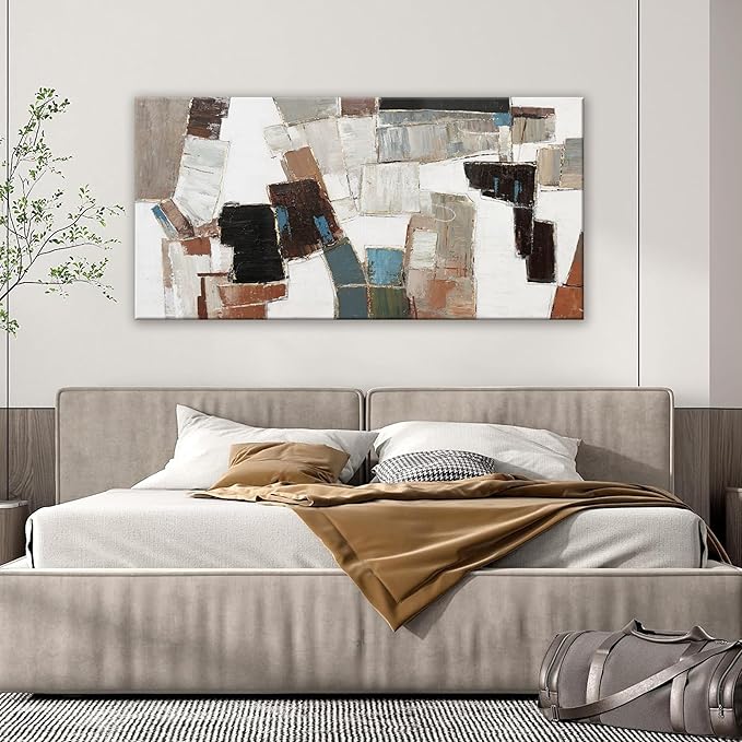 Dimpaga Abstract Canvas Wall Art Modern Wall Art Decor Pictures Wall Decor Minimalist Geometric Line Artwork for Walls Textured Wall Art Prints 20"X40" For Room Living Room Bedroom Office Decor