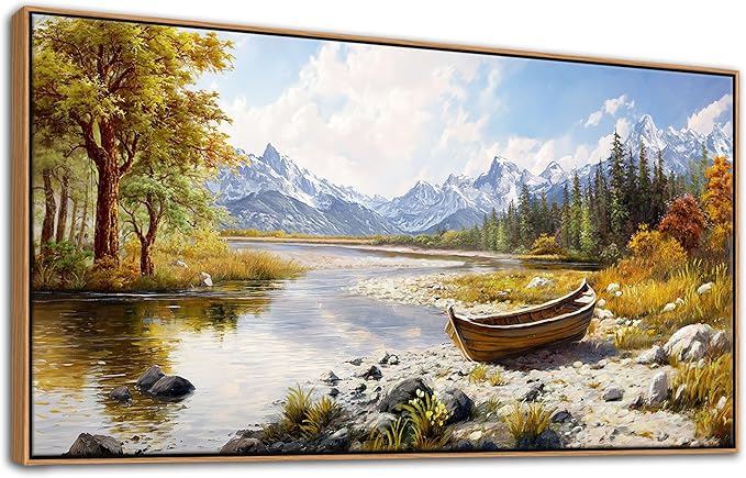 Mofutinpo Fall Mountain Landscape Wall Art - Nature Forest Canvas Art for Living Room, Bedroom & Dining Room - Framed Paintings for Wall Decor - Large Scenic Artwork for Home 24x48IN