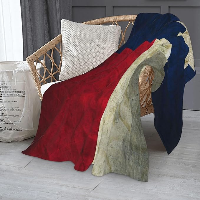 Texas Flag Throw Blanket Soft Plush Fleece Blankets Warm Cozy Lightweight Fuzzy Blanket for Bed Sofa Couch Home Decor 60"X50"