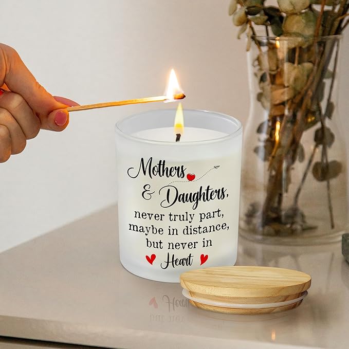TEEZWONDER Christmas Birthday Gifts for Mom from Daughter - Long Lasting Vanilla Lavender Candle 10 oz - Birthday Gifts for Mother Mama Grandma, Mom Daughter Gift Ideas, Scented Candles for Women