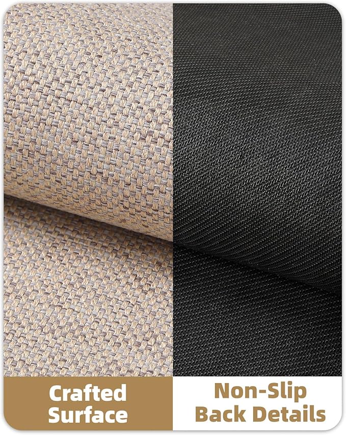 Color&Geometry Ultra-Thin Indoor Door Mat, 32"x48" Low-Profile Non-Slip Entryway Rug with Modern Geometric Texture, Washable Doormat for Indoor Entrance, Front Door, Khaki (Rolled-up NO Creases)