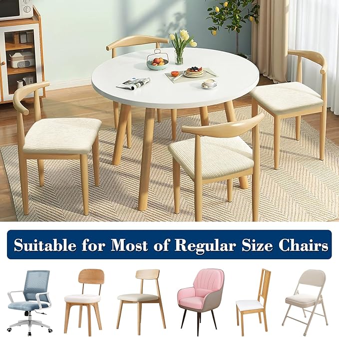 Dining Chair Seat Covers, Washable Dining Room Chair Seat Covers Set of 4, Removable Kitchen Seat Covers Chair Covers for Dining Chairs