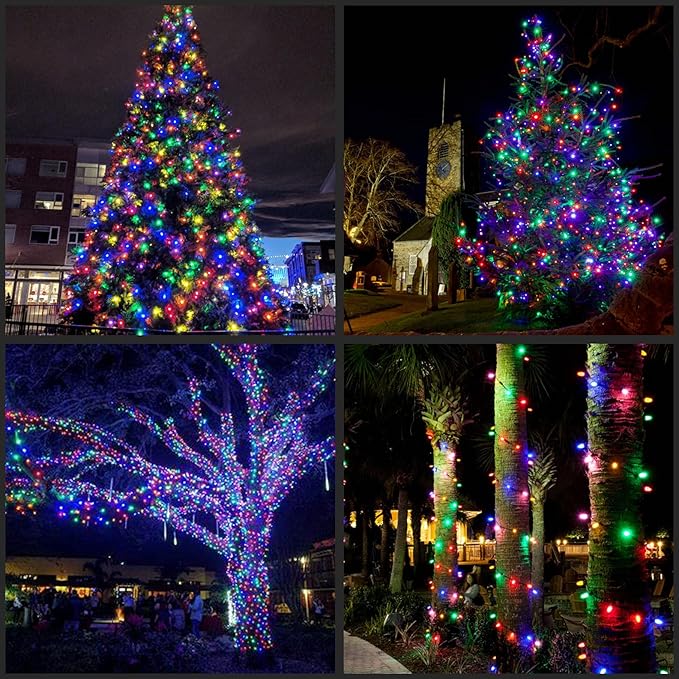 YULETIME 200 Multicolor Wide Angle LED Christmas Lights, 66 Feet Green Wire UL Certified 5mm Holiday String Light Set (Multicolor)