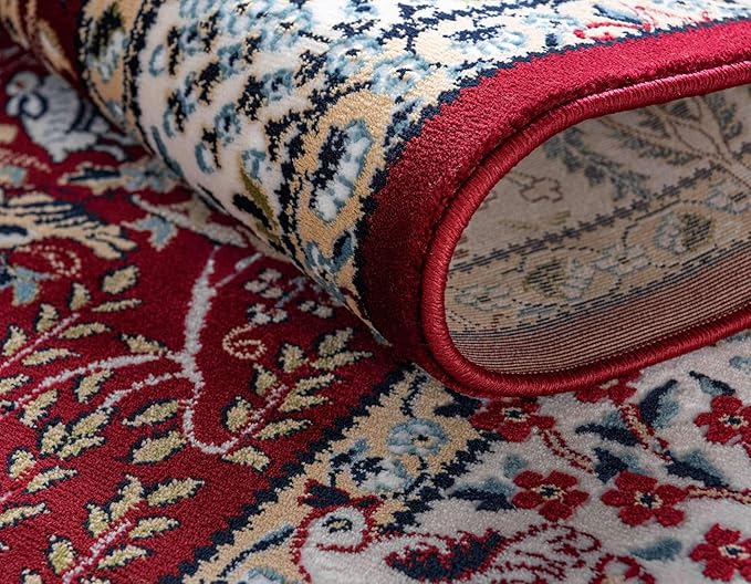 Unique Loom Narenj Collection Area Rug - Bristol (5' 1" x 8' Rectangle, Burgundy/ Beige)