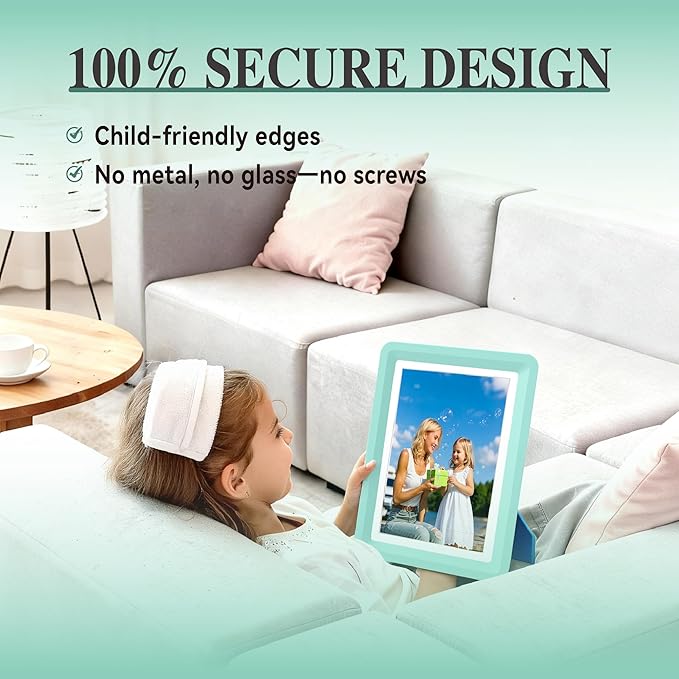 Green 5x7 Picture Frame with Acrylic Front, ABS Frame for 5x7 or 4x6 Photos, Shatterproof UV-Resistant Tabletop Photo Frame, Vertical/Horizontal Display for Home Décor