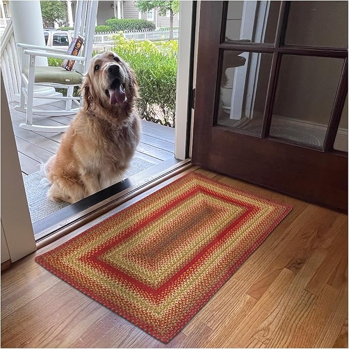 Cider Barn Braided Entryway Rug 2x3' - Also Ideal as Jute Braided Kitchen Rugs for Rustic Country Decor