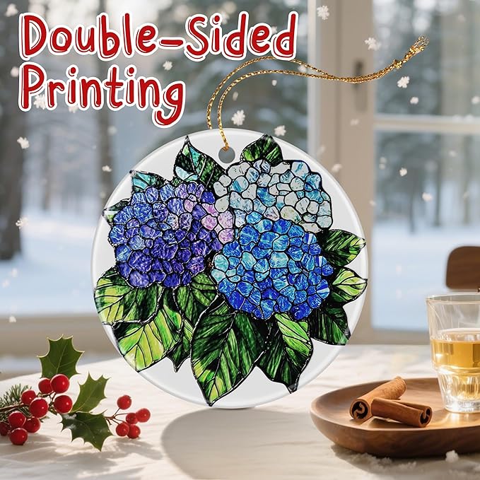 Vibrant Hydrangea Christmas Ornaments: Christmas Tree Decorations & Holiday Ornaments – Holiday Presents, Gift Ideas for Friends, Coworker, Family, Hydrangea Lover, and Flower Lover