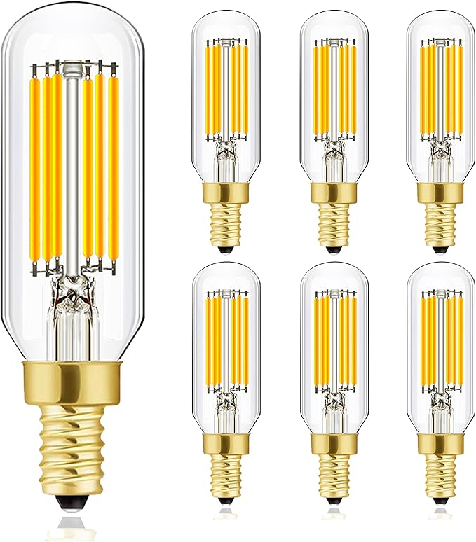 XININSUN T6 LED Bulb Dimmable 6W Equal Warm White 2700K T6 T25 E12 Candelabra Led Light Bulb 60 watt for Chandeliers,Ceiling Fan,Wall sconces AC120V 600LM e12 Led Bulb 6Pack