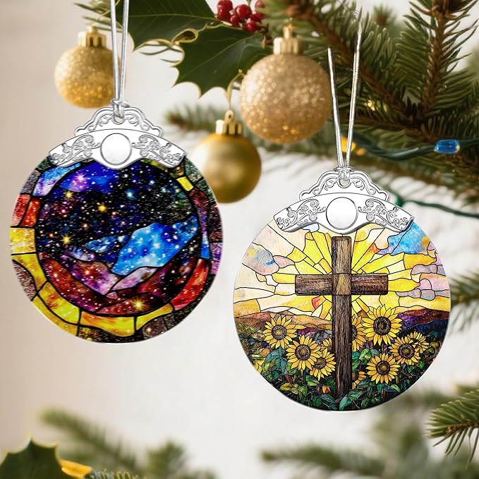 Christmas Ornaments: Christian Cross Ornament, Christmas Tree Decorations, Religious Holiday Decor, Stocking Stuffers, Gift Ideas, Xmas Gift & Christian Gifts, Religious Gifts