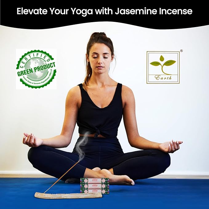 Satya Nagchampa Jasmine Incense Sticks, Satya Bng (Bangalore) Insenses 15gmx3 Pack (45 GMS) with Raajsee Incense Holder Bundle, Satya Nagchampa Natural Incense